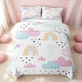 thumbnail image 2 of Erosebridal Cute Rainbow Bed Spread Queen, Kawaii Stars Queen Coverlet Set, Polka Dots Reversible, Soft Pastel, 3-Piece (1 Quilt and 2 Pillowcases), 2 of 7