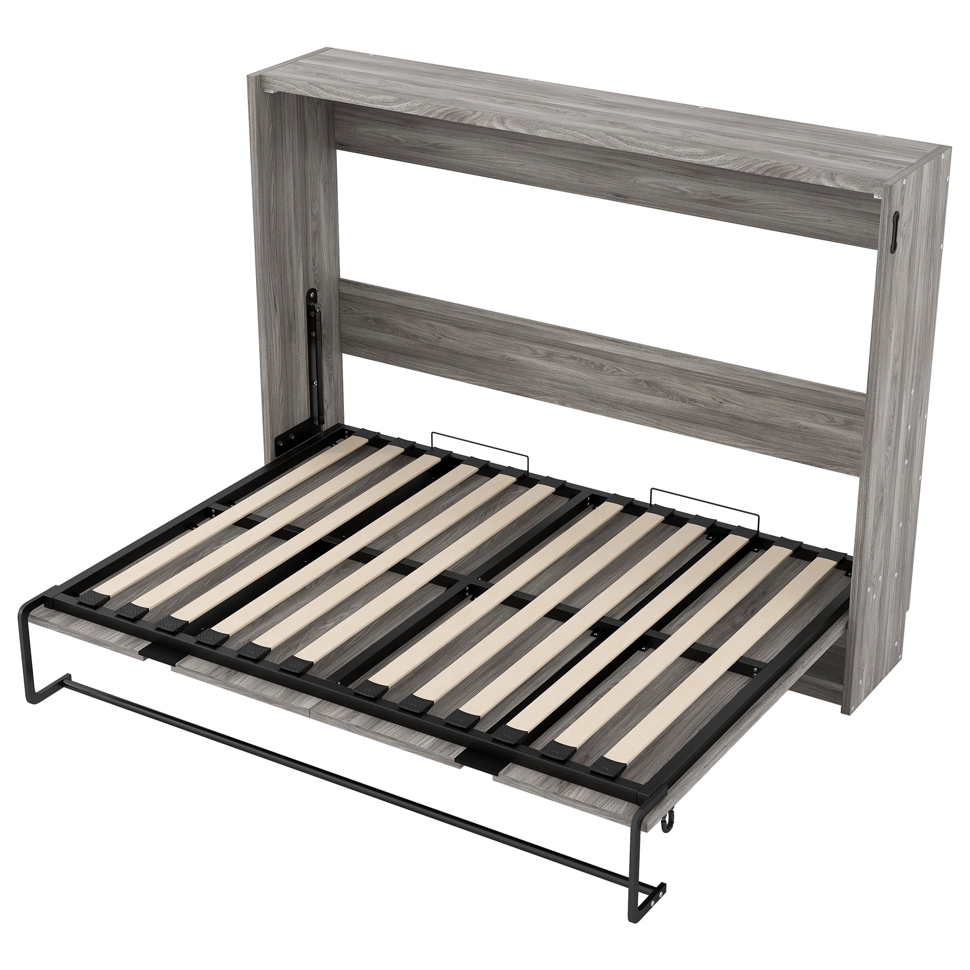 Euroco Wood Full Size Murphy Bed, Convertible into Cabinet, Gray