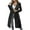 Black, variant on Baberdicy Plus Size Coat Womens Daily Sun Protection Clothing Every Wearing Sheer Mesh Long Sleeve Buttoned Coat with Belt Winter Coats for Women White 2Xl