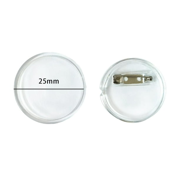 Fabricant De Broches 100 Pièces, Fabricant De Boutons De Broche Photo De Broche De 25mm, Kit De Badge De Bouton De Broche Transparente En Acrylique Pour Badges De Bricolage