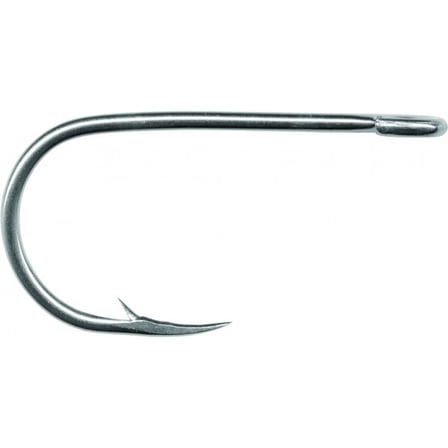 Mustad 95170 Salmon Siwash, 3X Strong, Point Bent In, Open Ring Classic Hook - Stainless - 100 Per Pack