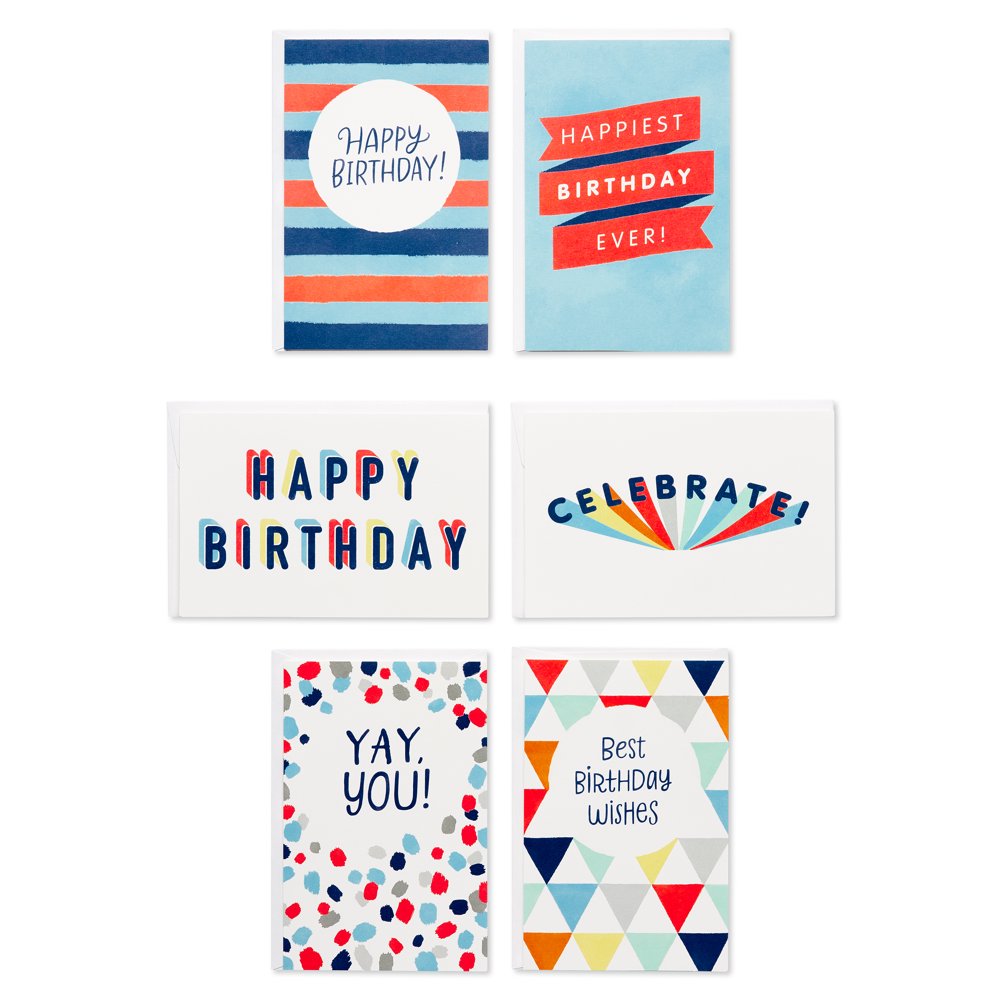 American Greetings Birthday Greeting Cards, 48 Count, 3.25" x 6.7