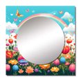 thumbnail image 2 of Designart "Purple Butterflies Serene Spectrum Flowerfield" Animals Butterfly Square Mirror Wall Decor Children's Art - Large Multicolor Square Bathroom Mirror - Square Printed Wall Mirror Art, 2 of 5