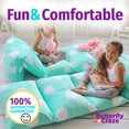 thumbnail image 4 of Butterfly Craze Floor Pillow Bed Lounger Cover, Cozy & Stylish Seating Solution for Kids & Adults, Recliner Floor Cushion for Ultimate Comfort, Holds 5 Pillows, Cover Only, Aqua Polka Dot, King, 4 of 9
