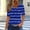 Blue, variant on Aobny Tops Women Gradient Blue Cooling T-Shirt Plus V-Neck Elbow-Length Trendy Tops for Women 2025