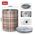 thumbnail image 4 of 12oz Coffee Tumblers Red and Green Plaid Christmas Pattern Stainless Steel Vacuum Insulated Travel Tumbler Coffee Cups Mug with Lid and Straw with Cleaning Brush for Cold & Hot Drinks, 4 of 5
