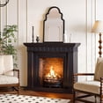 thumbnail image 6 of 24"x40" Black Arched Mirror for Bathroom Vanity, Matte Black Wood Frame Wall Mirror for Fireplace Mantel, Modern Farmhouse Industrial Decor for Entryway, Large Arch, 6 of 8