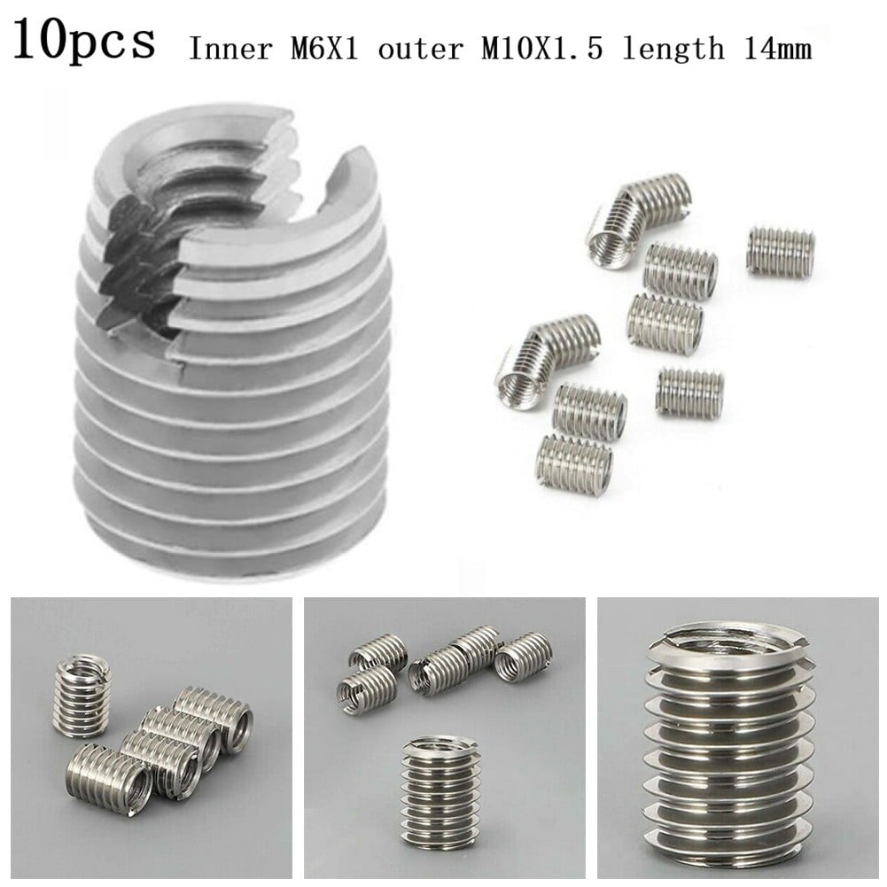 5x STAINLESS STEEL THREAD ADAPTERS M10 10MM MALE TO M8 FEMALE THREADED REDUCER 