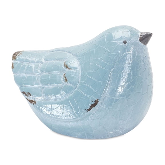 Set Of Four 4" Blue Resin Bird Bird Figurine