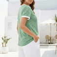 thumbnail image 5 of SOMER Women Tops Short Sleeve T-Shirts Summer Tops Soft Tunic V Neck Basic Blouses for Women Workout Spring Fashion 2026 Green, 5 of 7