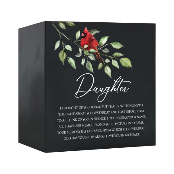 LifeSong Milestones Wooden Black Shadow Box Urns for Adult Cremation Ashes - Daughter, I Thought Of You