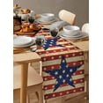 thumbnail image 6 of nqOlkjepod Independence Day Table Runner 120 Inches Long Farmhouse Dress Scarves, Vintage Red Blue Star Striped Dining Tablerunner for Coffee Table/Kitchen Island/Party Décor, 13" x 120", 6 of 8