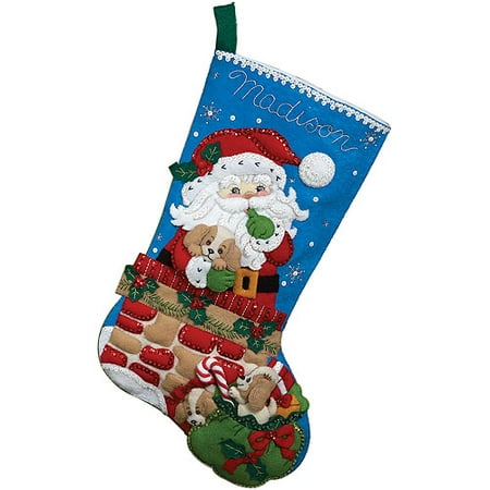 Bucilla Felt Applique Christmas Stocking Kit: Santa's Secret