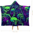 thumbnail image 2 of Gothic Skull Fleece Wearable Blanket for Adults with Halloween Themed Hooded Blanket Warm Cozy Bones Gift for Women, 2 of 6