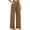 Brown-yoga pants women yanhoo, variant on Fleece Lined Pants Women Elastic Waisted Drawstring Wide Leg Leggings Winter Gym Workout Yoga Trousers with Pockets