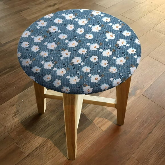 Riforla Bar Stool Cushion Texture Stool Cover Round Upholstered Bar Stool Foam Cushion Non Slip Bottom 12 Inches Cushion Green