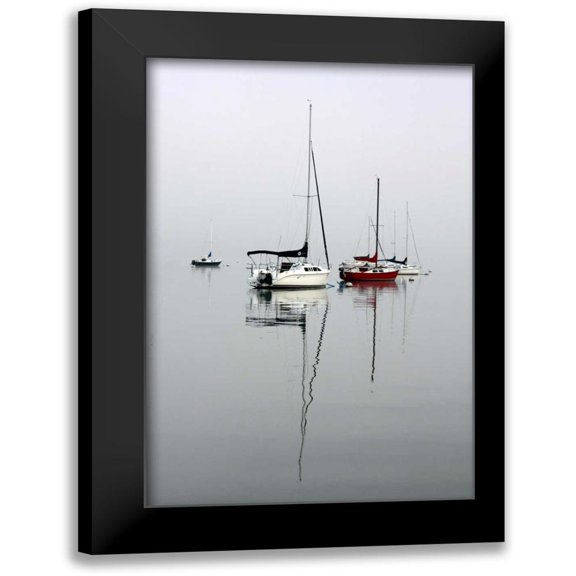 Putman, Tammy 11x14 Black Modern Framed Museum Art Print Titled - Red Sailboat II