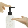 thumbnail image 3 of Unique Bargains 1 Pc Reusable Cylinder Marble Soap Dispenser 13.53oz White Black, 3 of 6