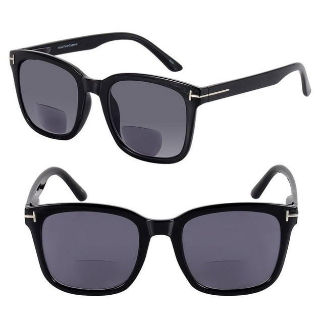 "The Jet Setter" 2 Paires de Lunettes de Soleil de Lecture Bifocales pour Femmes - Noir/noir - 2,50