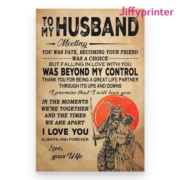 Viking Wife To Husband Meeting You Was Fate Poster Wall Art Vertical 11 x 17 Inch Poster