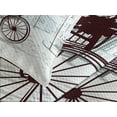 thumbnail image 4 of Ambesonne Paris Quilted Bedspread Set 3 Pcs, Lady with Bicycle on Streets, King Size, Brown and Chestnut Brown, 4 of 5