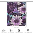 thumbnail image 2 of Purple Flowers Shower Curtain , Enchanted Forest Scenic Bathroom Decor Sets, Waterproof Fabric with Hooks, 2 of 7