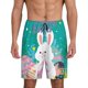 thumbnail image 1 of Balery Happy easter Pantalones cortos de pijama de punto de algodón para hombre con cinturilla y bolsillos-3X-Large, 1 of 6