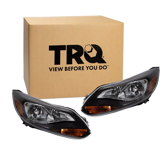 TRQ Headlight Assembly Set Driver & Passenger Side FO2502299 FO2503299 Fits 2012-2014 Ford Focus
