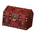 thumbnail image 4 of Caja de Madera Maciza con Cerradura y Llave Única con Tapa Abatible Diseño Antiguo Con Cerradura Rojo, 4 of 9