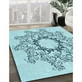 thumbnail image 3 of Ahgly Company Machine Washable Indoor Rectangle Transitional Electric Blue Area Rugs, 6' x 9', 3 of 7