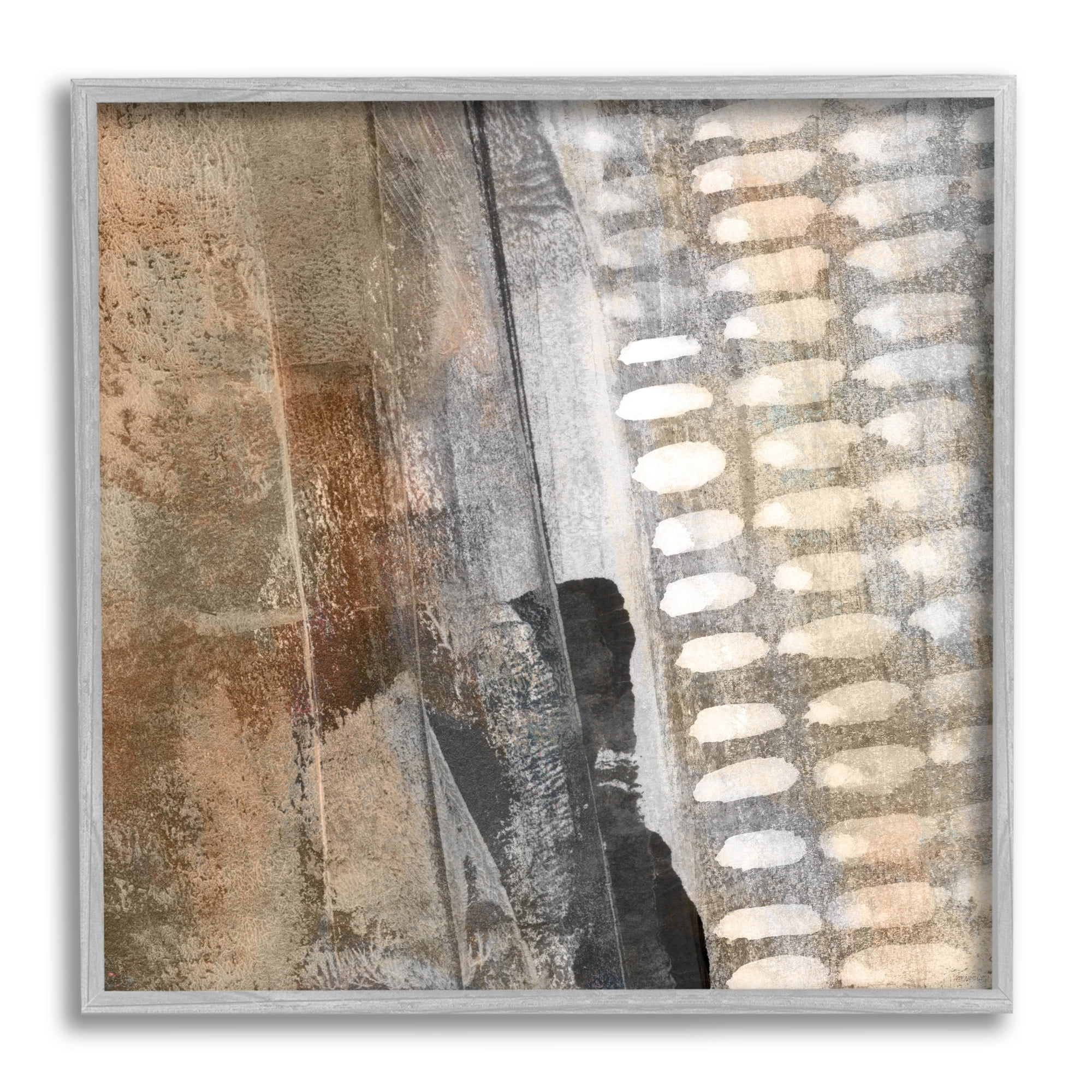 Stupell Industries Abstract Pathway Industrial Shape Composition Rust Tone, 12 x 12,Design by Dan Meneely