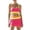 Watermelon Red, variant on Women's High Waisted Bikini Sets Neon Color Tummy Control 3 Piece Swimsuit Summer Sporty Bathing Suit with Skirt