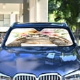 thumbnail image 4 of ALAZA Turtle Flower Tropical Windshield Sun Shade Car Foldable Sun Visor Block UV Rays Protector 53"x23.5", 4 of 8