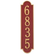 Richmond Estate 1-Line Address Wall Plaque in Red and Gold