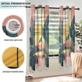 thumbnail image 3 of Yayeee Window Curtains Light Filtering 63"x42" Grommet Panel Pair Home Living Room Decor, Pink Sunset, 3 of 7