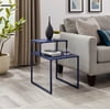 GAP Home 16" Metal and Wood Two Tiered Side Table, Blue