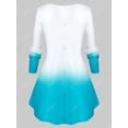 thumbnail image 2 of Más el tamaño de Ombre del color de la túnica camiseta Rosegal Mangas largas de talla grande, 2 of 5