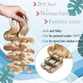 thumbnail image 4 of MY-LADY 20PCS Wavy Curly Tape in 100% Real Human Hair Extensions Hairpiece Skin Weft Full Head 24inch #24 Natural Blonde, 4 of 9