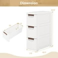 thumbnail image 3 of Costway Armoire de Rangement Étroite à Roulettes à 3 Tiroirs, 1 Pce, avec Poignées de Traction et Roues Intégrées, 3 of 10