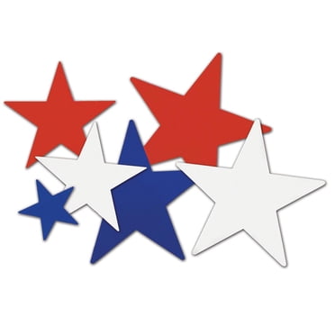 Beistle 24-Pack Foil Red Star Cutouts - 15 Inch Patriotic Party Decorations