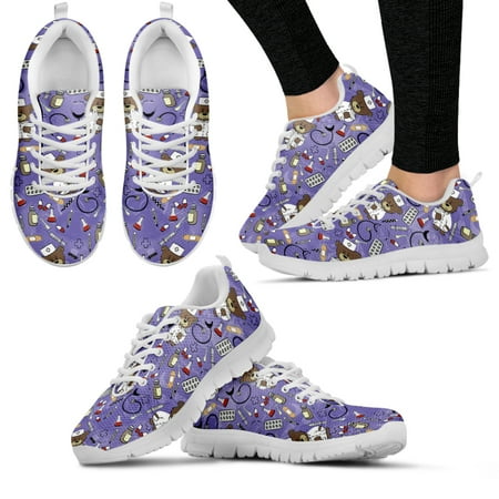 

Women s Casual Sneakers Cute Medical Bear Print Flats Woman Cute Gradient Nursing Footwear Females Spring Loafers