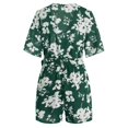 thumbnail image 2 of Mameluco De La Cintura Del Lazo, Poliéster De Moda Casual Lavable Del Mameluco De La Manga Corta Para La Fiesta De Vacaciones ANGGREK Verde XL, 2 of 8