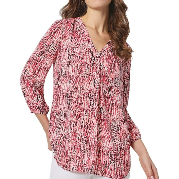 Jones New York womens  Front Pleat Top, S, Pink