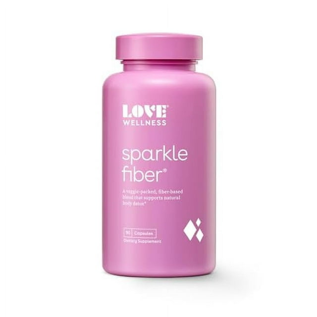 Suplemento de fibra Love Wellness Sparkle para la salud digestiva | Polvo de cáscara de psyllium | Apoya la regularidad y el control del peso | Pastillas de belleza para aliviar la hinchazón con enzim