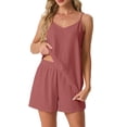 thumbnail image 6 of Cueply 2 Piece Lounge Sets for Women Summer Outfits V Neck Tank Top Matching Shorts Sets with Pockets, 6 of 9