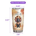 thumbnail image 5 of Happy Thanksgiving Newfoundland Turkey Costume Pumpkins Autumn Leaves 20oz Stainless Steel Tumbler Insulated Cup with Lid Newfie Dog Lover Gifts - 13014, 5 of 5