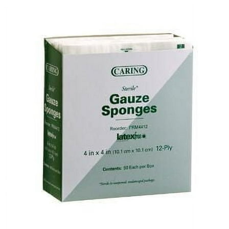 Caring Woven Sterile Gauze Sponges -Case of 1200