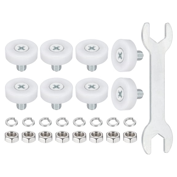 Uxcell Drawer Rollers Wheel Cabinet Positioning Sliding with Screw Washer Wrench for DIY Replacement Parts 0.75"