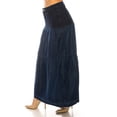 thumbnail image 4 of Be-Girl Women's Denim Maxi Skirt, Tiered Ruffle Design, Long Length with Denimm Waistband - SG-89358, 4 of 6