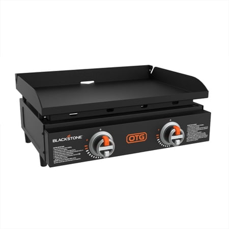 Blackstone OTG 22" Tabletop Griddle with Dual Heating Zones and Piezo Ignition, Black